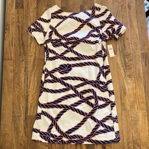 NWT Anthropologie Maeve bow back nautical rope shift dress size 6